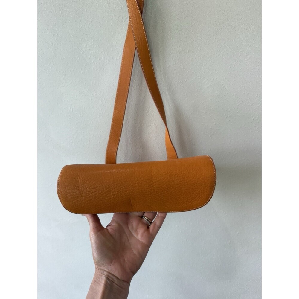 Leoncini Leather Orange Leather Hand Bag Crossbody Italy Purse - Picture 4 of 7